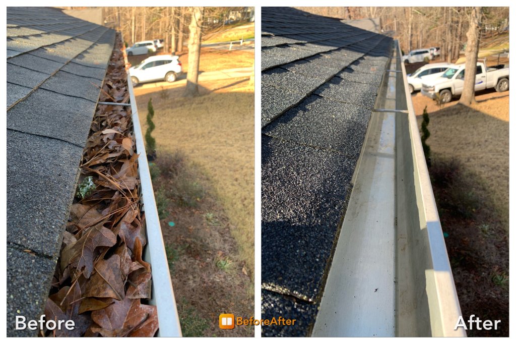 Gutter Cleaning in Ormeau - Gutter cleaning removing leaves and debris